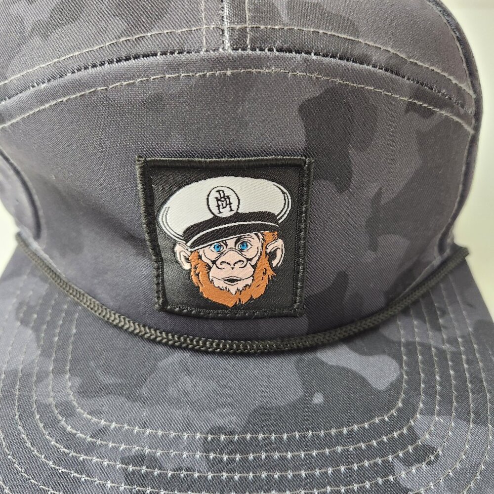 The Boat Monkey Hat OS Black Snap Back Cap Nautical Yacht Fishing Beach - Picture 3 of 9